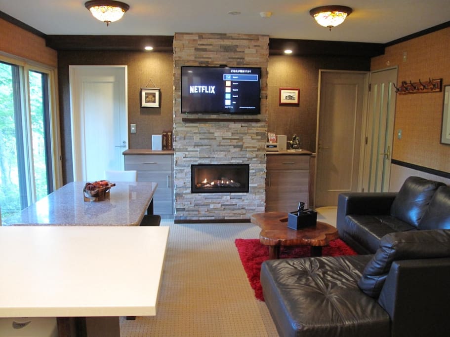 There is a nice Canadian fire place