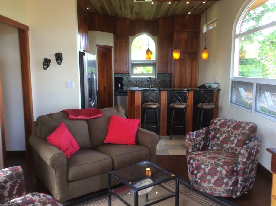 Living Space in the Cottage with Sofa Bed