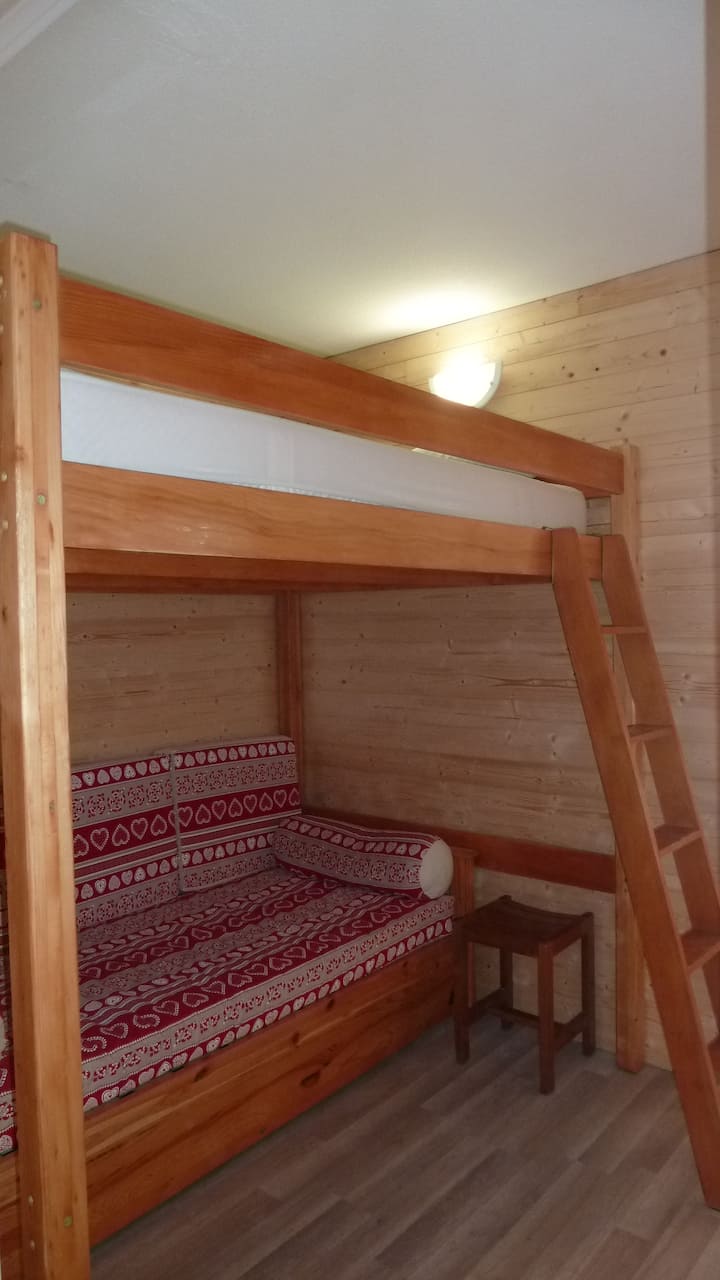 bedroom mezzanine bed 2 places+ 2 trundle beds