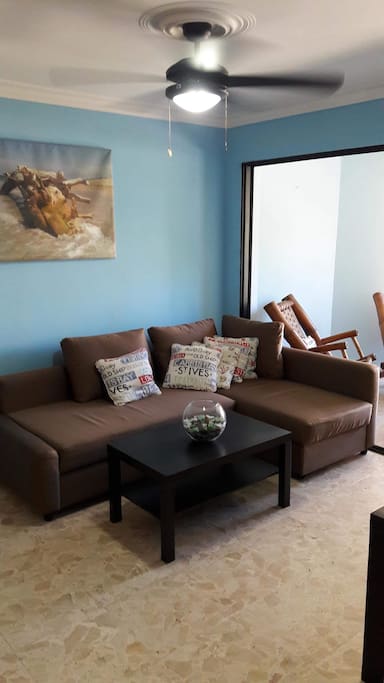 Comfortable sitting area for watching TV