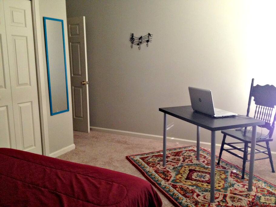 Desk in room