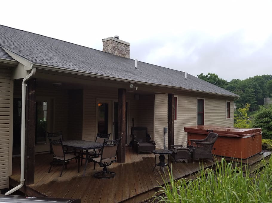 Patio and hot tub