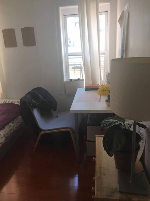 bedroom with table