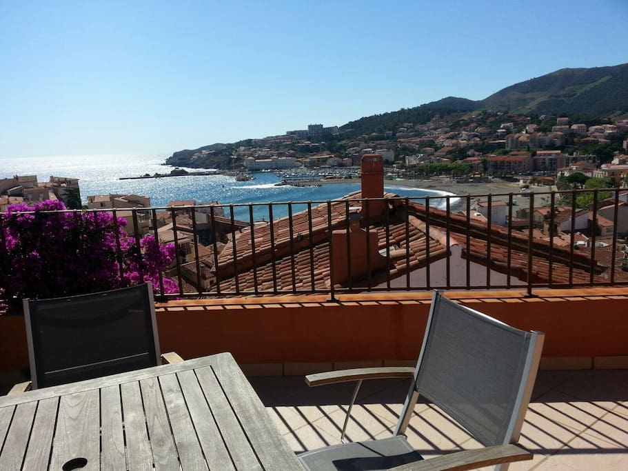 The beach and harbour of Banyuls sur Mer
