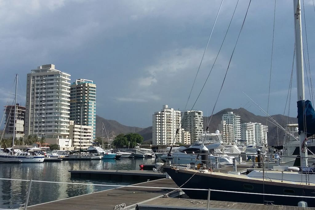 The view from the marina