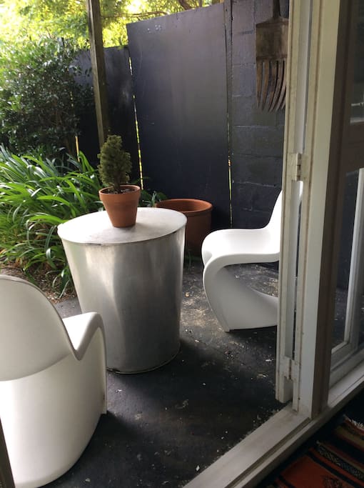 Patio adjoining bedroom