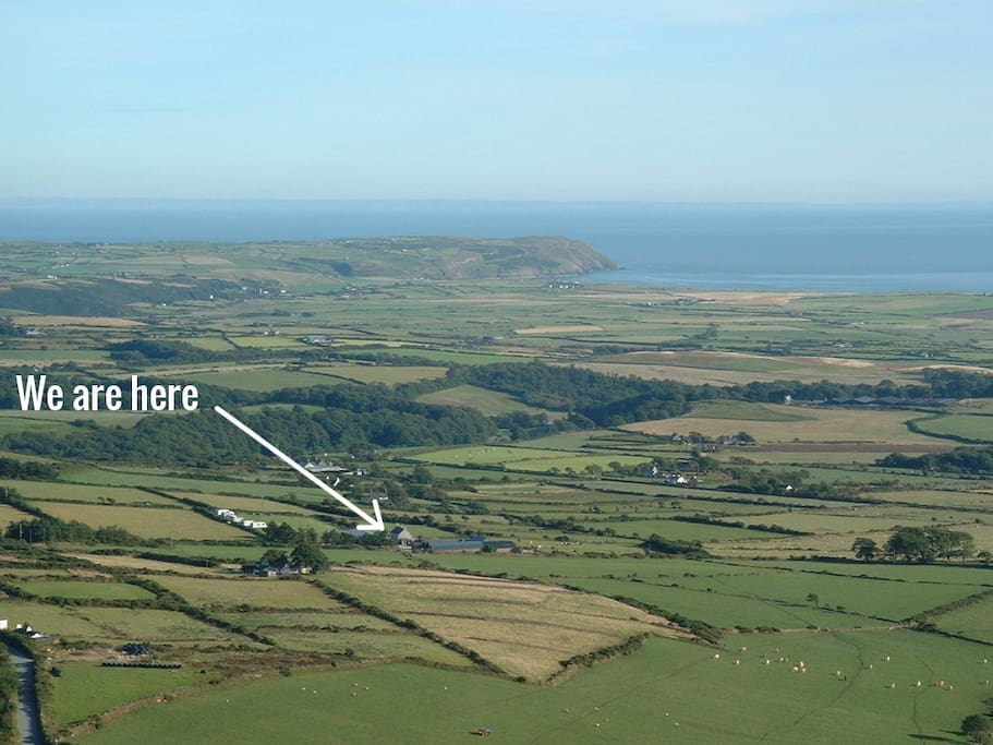 We are here - in the heart of the Llyn Peninsula - only 5 miles wide!