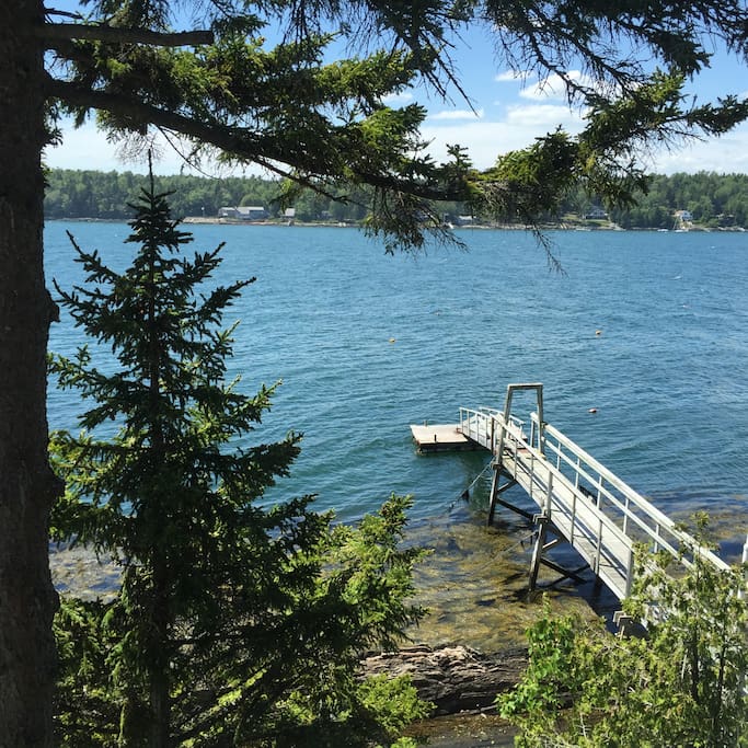 View of pier & float from bedroom window