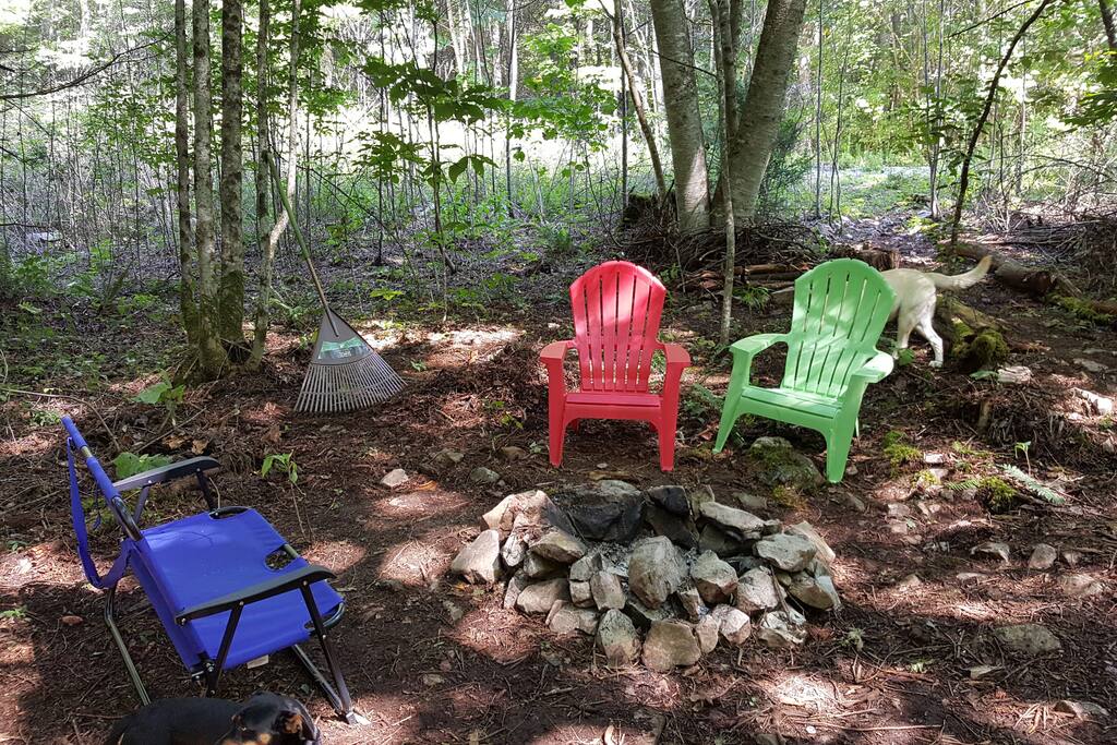 Firepit and seating at one of the campgrounds