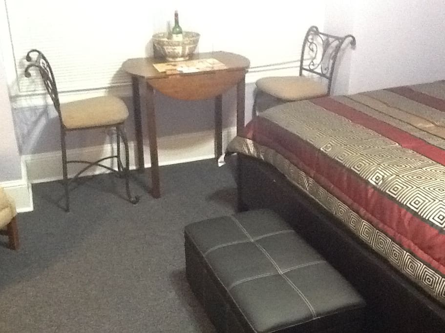 Front showing along the window in the main bedroom