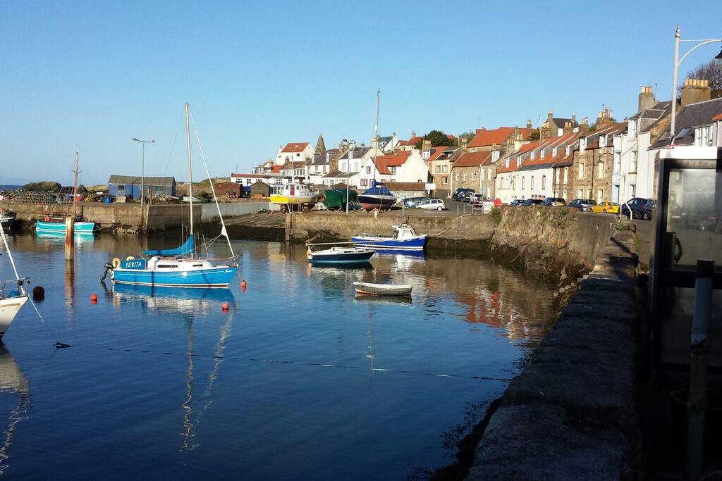 St. Monans looking across the harbour towards the west.