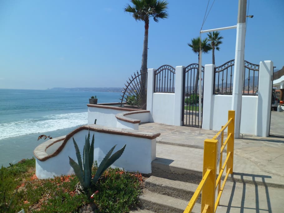 Steps to go down to ocean. The wall behind it is from Casa Playa Baja, which charges over $500/night
