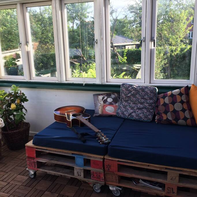 Large veranda with direct view into the garden.