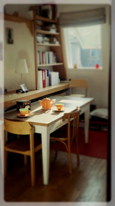 Where you can eat, work and play. :)