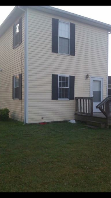 Back of property, this is the only entrance for guest, keypad wireless access code