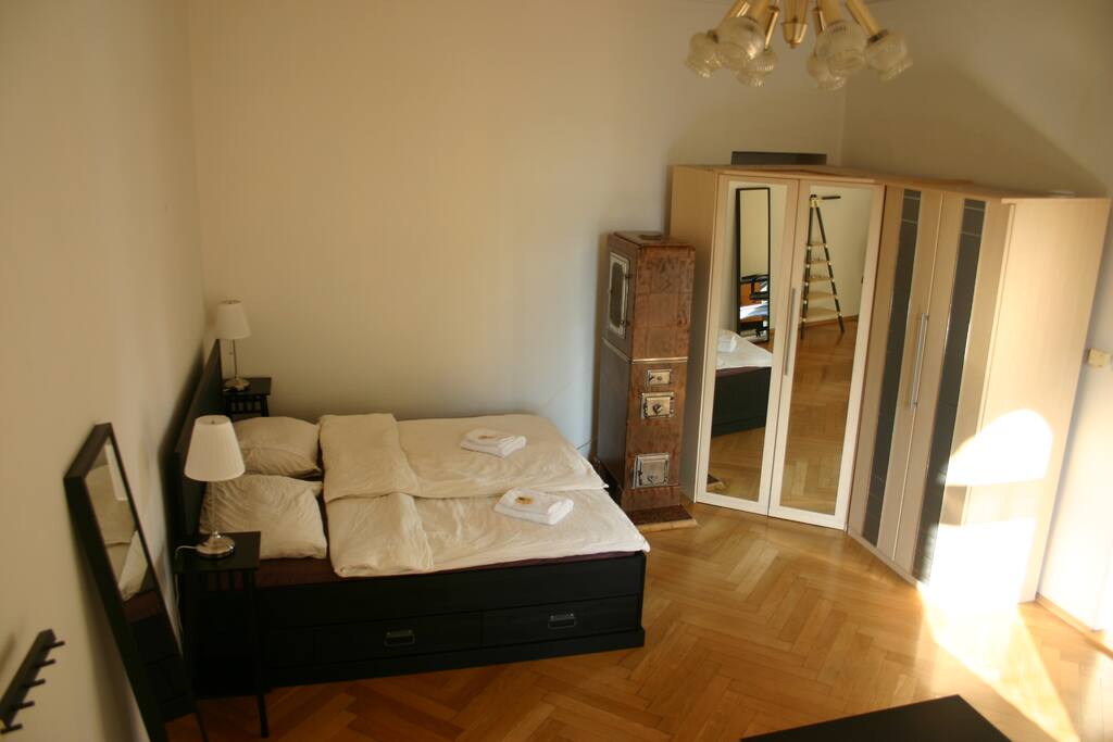 ... a big wardrobe with two extra mattresses