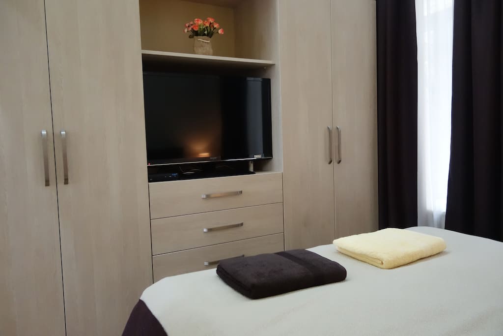 40" LED TV in a bedroom