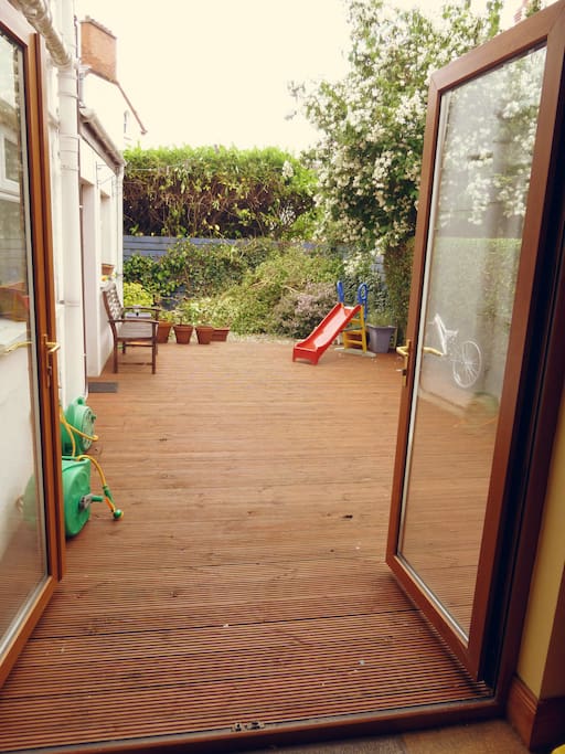 Decking leading to garden