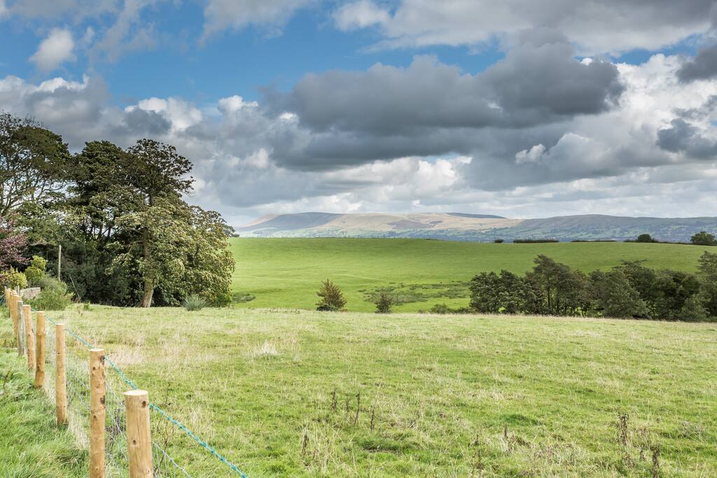 Views of Pendle Hill and the countryside