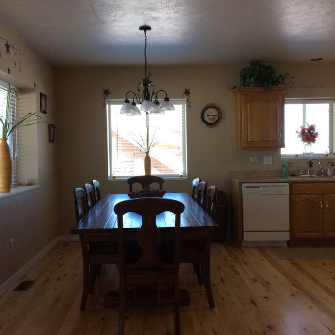 Second dining table seats 8.