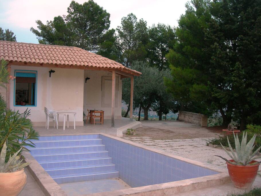 West terrace with swimming pool