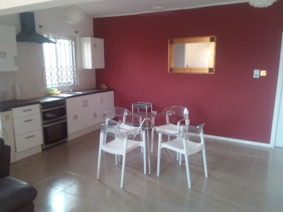fitted kitchen with appliances equipped for two persons.