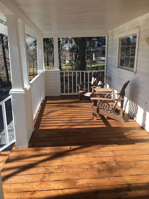 our front porch. our favorite place for coffee and cocktails!