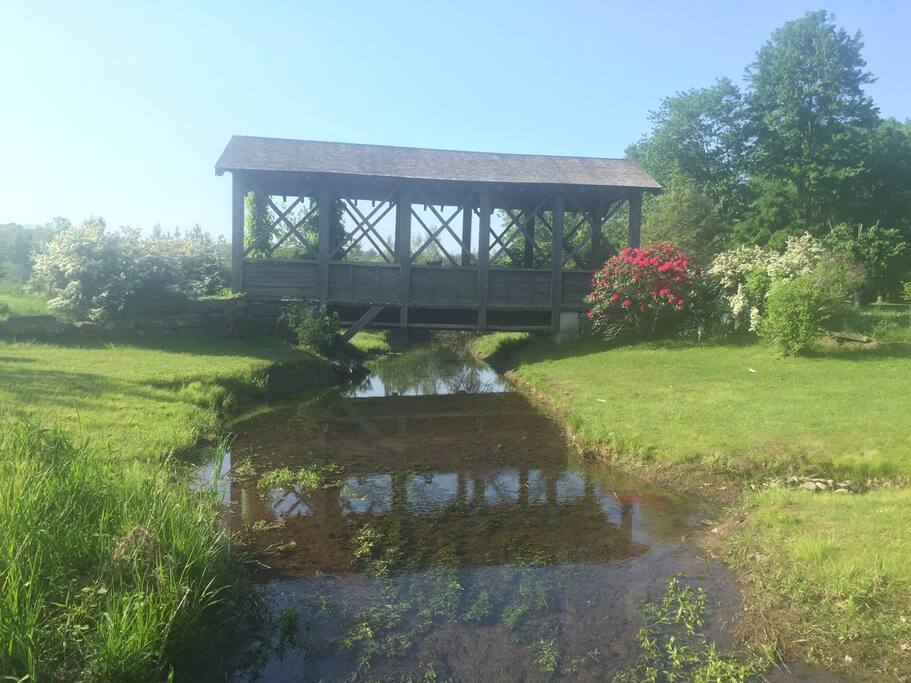 42 ft covered bridge near house.