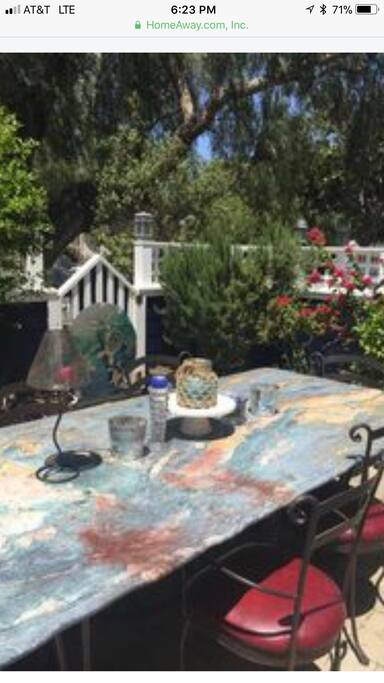 Front yard dining table