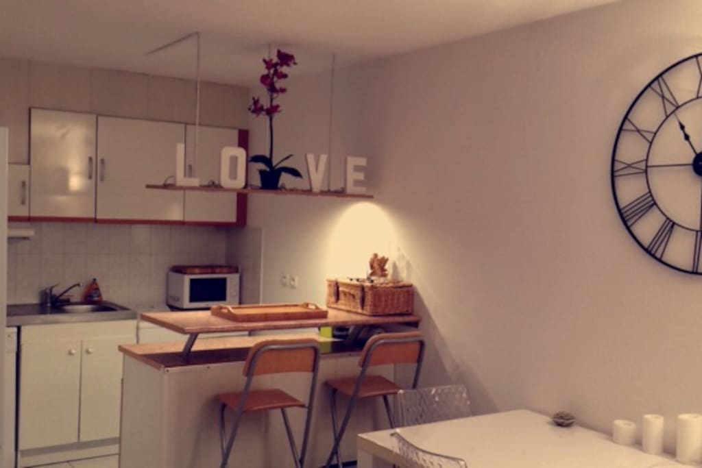 cuisine ouverte avec comptoir