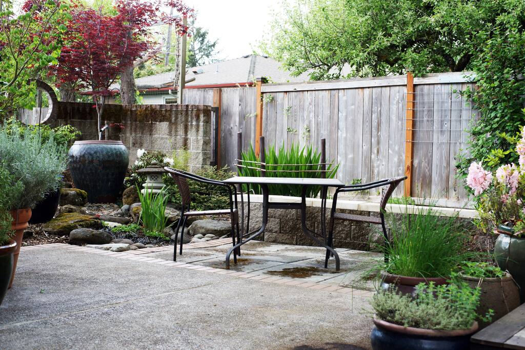 Garden seating area