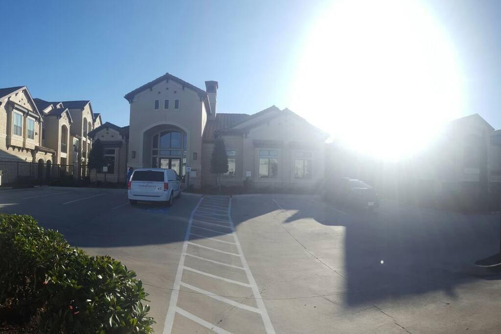 Outside the complex