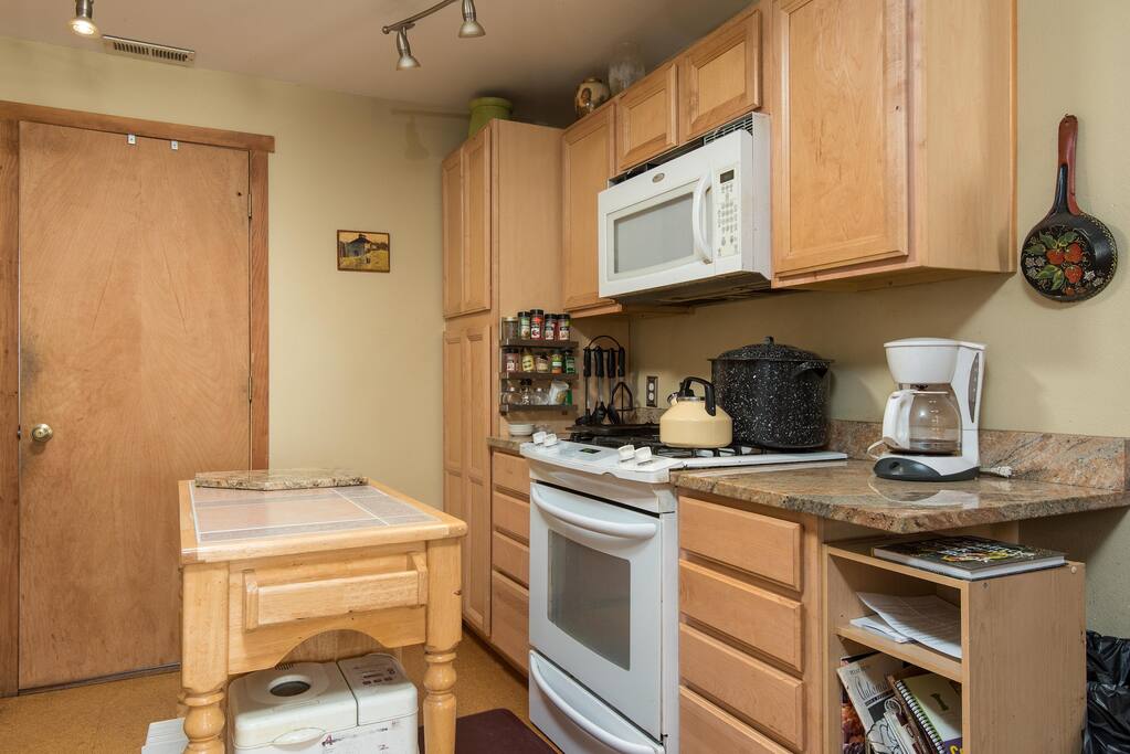 A clean kitchen to cook in.