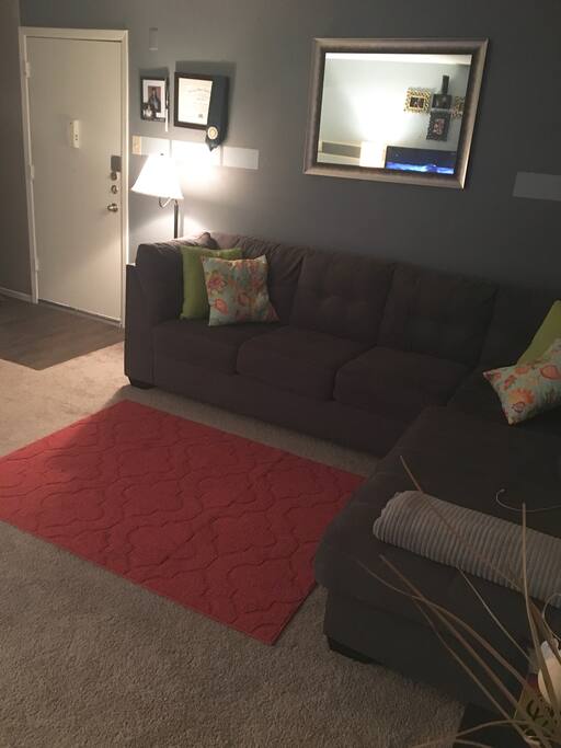Blow up mattress may be added to this space if needed.