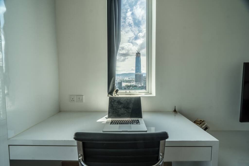 Desk for working with a beautiful view
