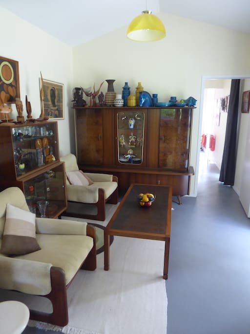 Lounge area with TV - door opens out to patio