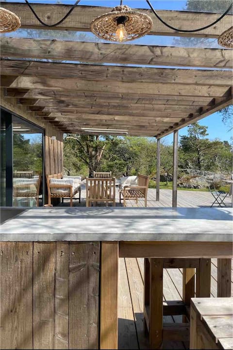 3 houses by the sea with own dock inc small boat