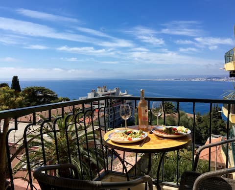 Top performing Airbnb: Fabulous sea view, walk to beach & port in Mont Boron