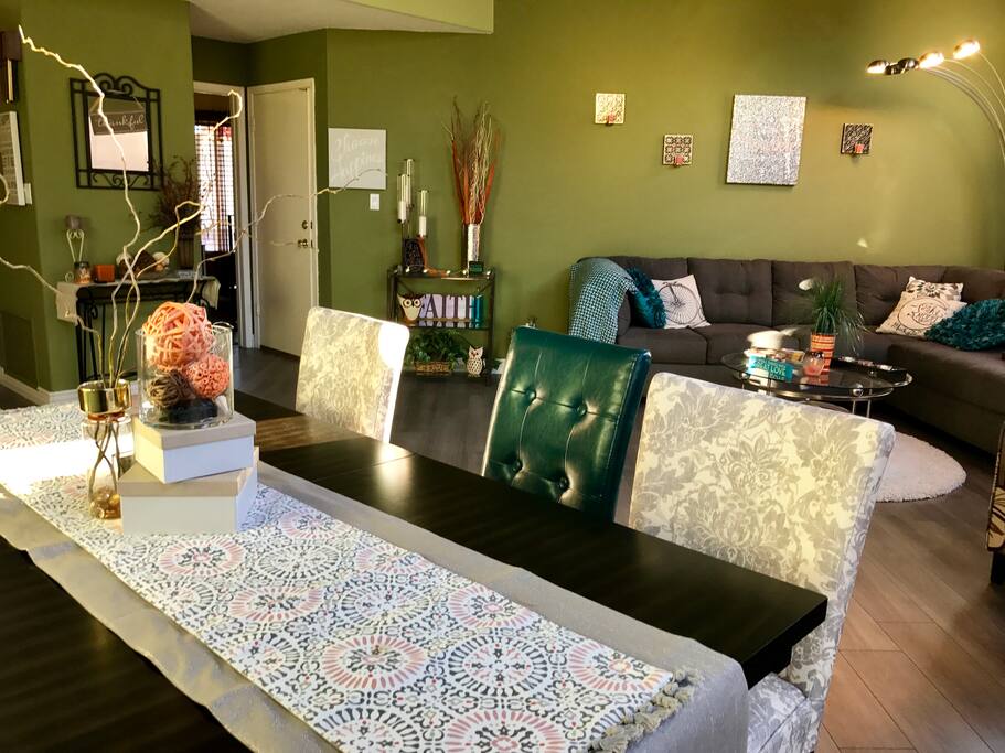 Large dining table in open great room