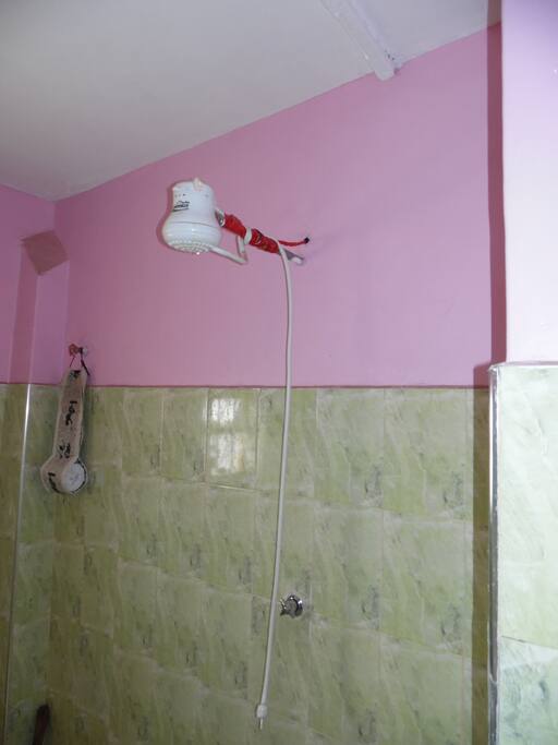 Our hot water shower, wash away the days stress here...