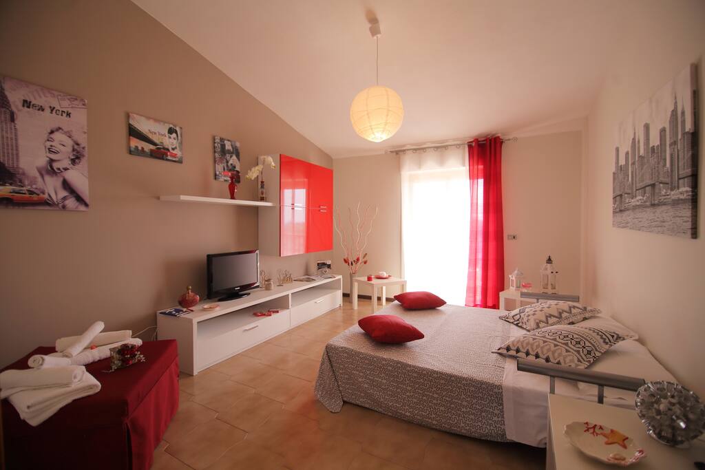 soggiorno con divano letto