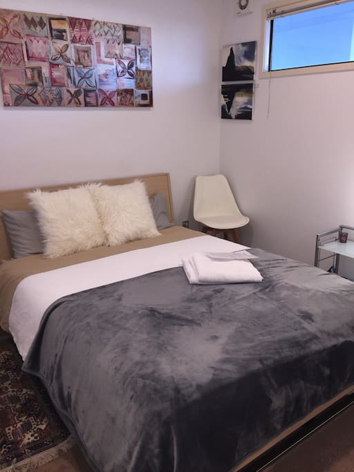Recently refurbished room with brand new queen bed