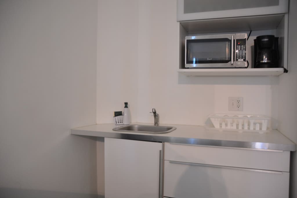 Make a simple meal in the equipped kitchenette.