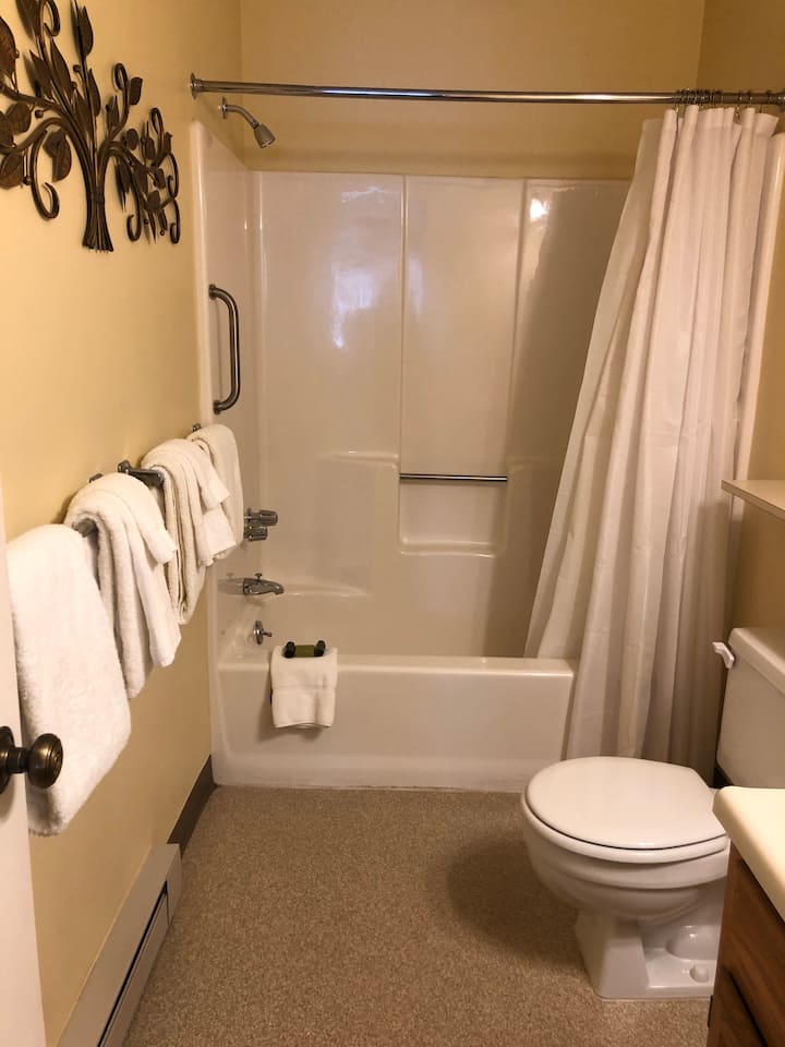 Bafu kamili kwa chumba cha pili cha kulala.