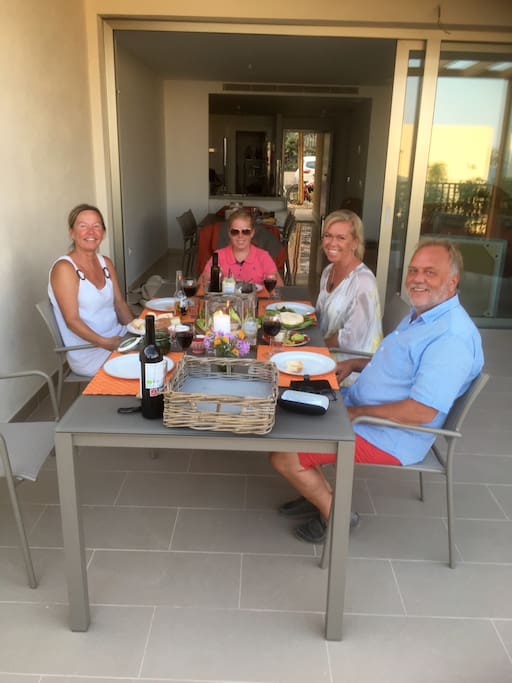Evening meal on the terrace
