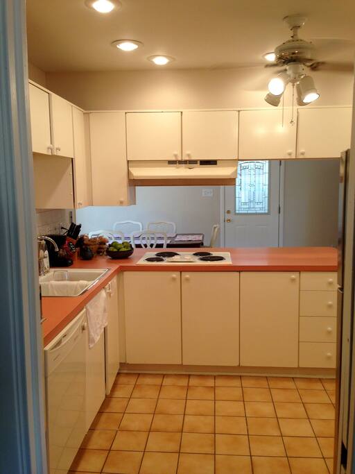 Fabulous "retro" kitchen with plenty of counter space for cooking.