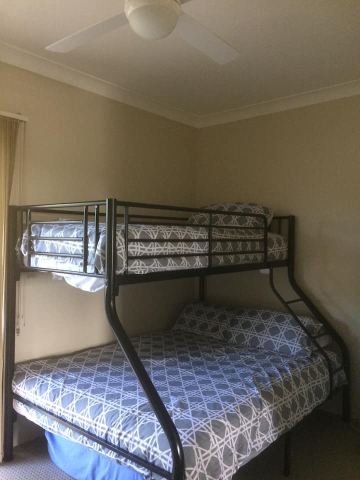 Second bedroom with double bed bunks