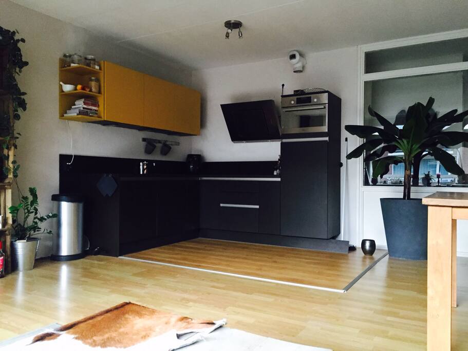Kitchen with al the equipment needed. (induction, microway, oven, dishwasher)