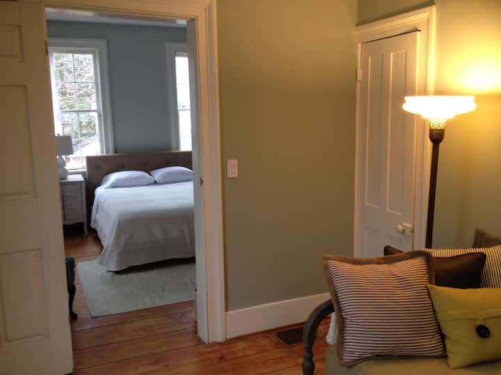 The Suite: view from adjoining bedroom into master bedroom.