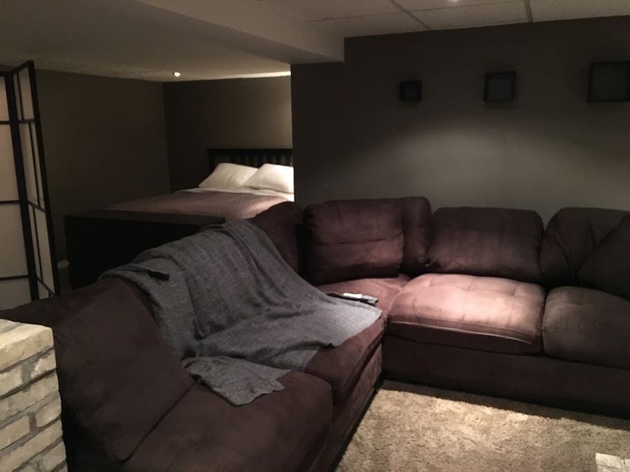 Cozy up on the oversized sectional!